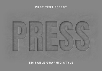Gray Pressed Paper Text Effect Engraved Texture Font