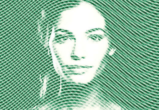 Waved Lines Engraved Photo Effect