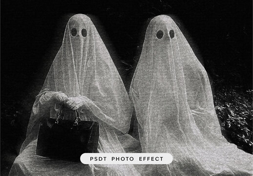Black And White Cinematic Retro Film Grain Photo Effect