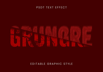 Red Grunge Split Text Effect Distorted Cracked Font