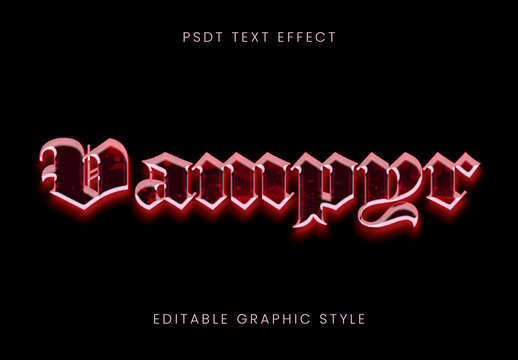Red Horror Gothic Glow Text Effect Medieval Bright Font