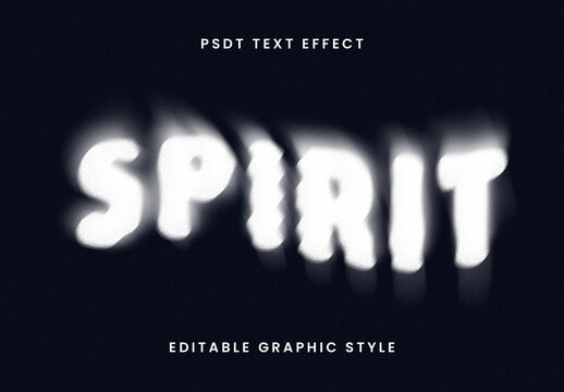 White Ghost Text Effect Blurry Spirit Font