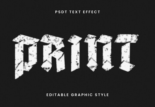 White And Black Grunge Ink Text Effect Distressed Rough Font
