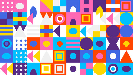 Hand made Abstract geometric pattern background colorful shapes and figures modern vector design for wallpaper and textile
