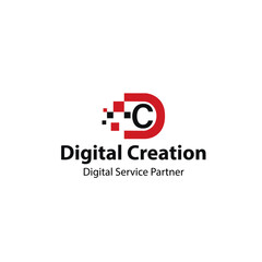 Digital Creation DC Letter Logo - Modern Technology & IT Service Partner Icon