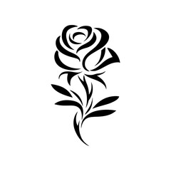 Symmetric rose flower icon  on White Background Vector Art Illustration on white background.