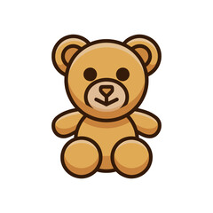 Fototapeta premium Teddy bear icon on White Background Vector Art Illustration on white background.