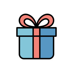 Gift box icon on White Background Vector Art Illustration on white background.