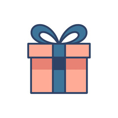 Gift box icon on White Background Vector Art Illustration on white background.