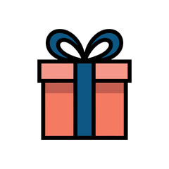 Gift box icon on White Background Vector Art Illustration on white background.