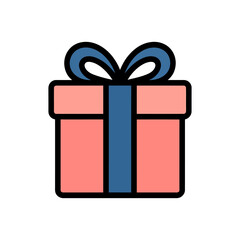 Gift box icon on White Background Vector Art Illustration on white background.