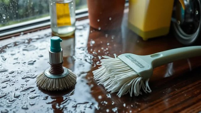Effective cleaning tools and techniques for the home. 4k video