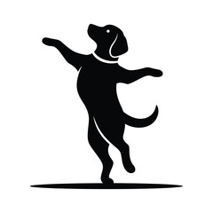 A graceful dog is dancing on its hind legs, showcasing its balance and agility in a playful and elegant manner