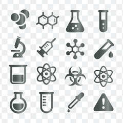 Chemistry Science Lab Research and Experiment Icons Set