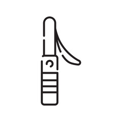 

flashlight torch black line icon. Vector isolated element