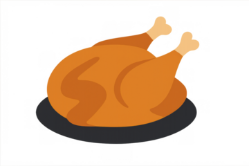 Roast turkey on a platter celebrating thanksgiving and festive holiday dinner with traditional poultry food