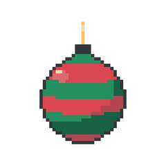 Christmas ball pixel art vector illustration