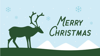 Illustration vectorielle de Noël avec message et illustration d'un cerf.
