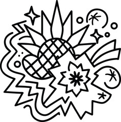 Abstract geometric pattern design representing modern data flow and connectivity concepts isolated on transparent background