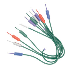 Fototapeta premium Medical catheters with colored connectors on a for healthcare applications