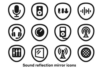 Recorder headset voice modern indicator filter signal transmitter speaker icon audio vector