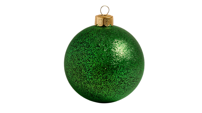 green christmas ball isolated on white transparent background , png , xmas decoration for new year  - Powered by Adobe