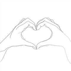 Fototapeta premium Hands forming a heart shape with fingers on white background, concept of Valentine’s Day 