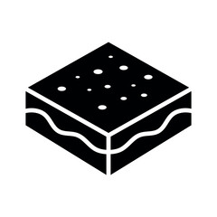 Brownie Icon – Chocolate Dessert Vector Illustration