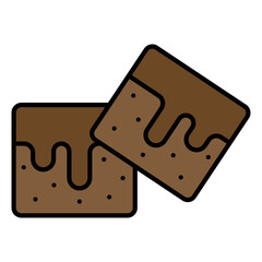 Brownie Icon – Chocolate Dessert Vector Illustration