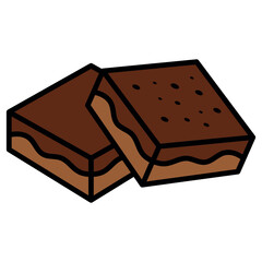 Brownie Icon – Chocolate Dessert Vector Illustration
