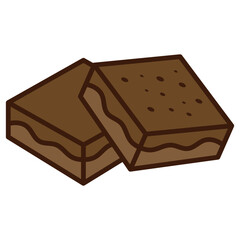 Brownie Icon – Chocolate Dessert Vector Illustration