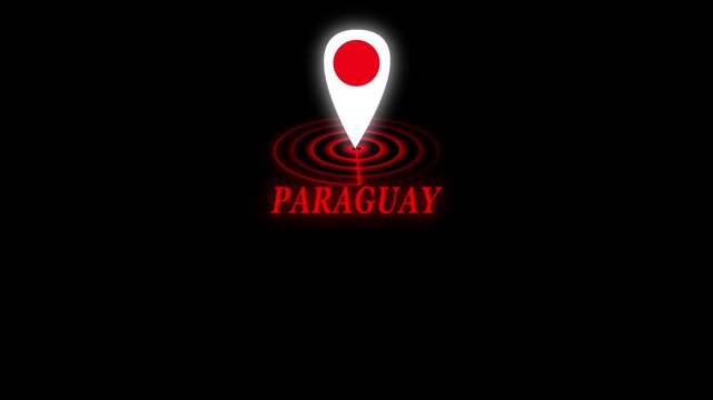 Location of the city of PARAGUAY  ,the name of the place with the location has been displayed. GPS location tracking icon. Location pin icon search location idea for travel map pointer. 
