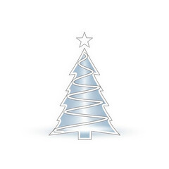 Minimalist Christmas tree illustration with star on white background  