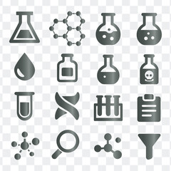Chemistry Science Lab Research and Experiment Icons Set