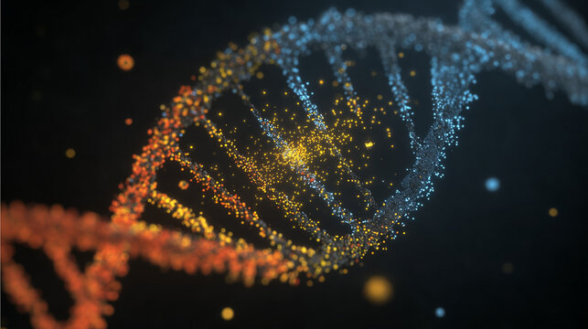 A CRISPR diagnostic test highlighting a specific genetic sequence within a DNA helix visualization.