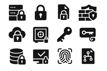File security icon data intrusion shield vector padlock icons database secure server