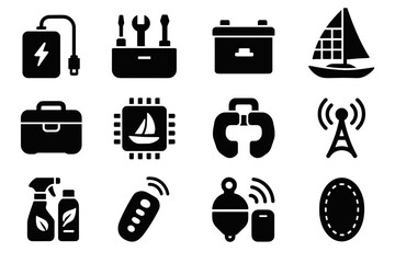 Docking smart boat vector accessories icon solar waterproof patch beacon portable cleaning