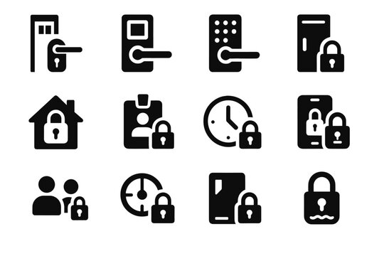 Guest code temporary rotating rental vector icon event access airbnb lock