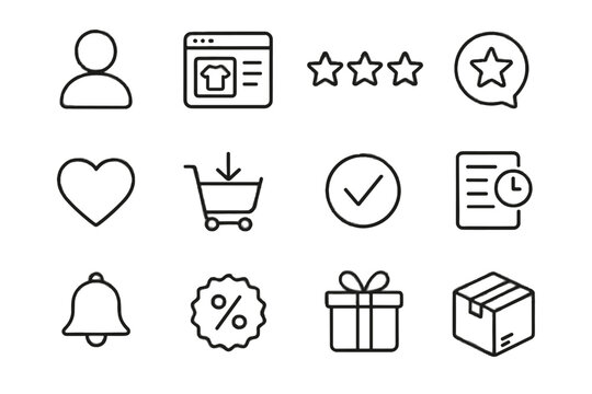 Confirmation icons bubble order experience wrap gift icon heart vector history shopping