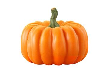 Obraz premium Realistic orange pumpkin with green stem isolated for autumn harvest halloween thanksgiving celebration isolated on transparent background