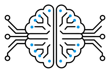 Abstract arrangement of blue dots forming a circular pattern silhouette isolated on white background