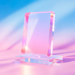 High detail clear acrylic display base stand with metal components isolated product render