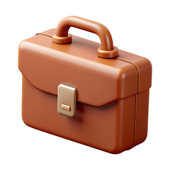 Brown briefcase icon isolated on transparent background
