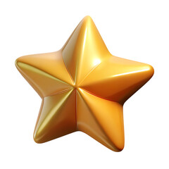 Golden star isolated on transparent background