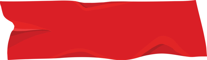 Red duct tape. Scotch glued stripe for repair packaging, adhesive sticker insulating patch crumpled strips sticky color paper plastic tapes, realistic nowaday vector illustration of sticker tape label