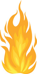 Cartoon fire. Flame of infernal fireballs, red and yellow campfire, hot wildfire and bonfire, burn power. Hellfire, burning icons isolated vector. Fireplace or camping activity