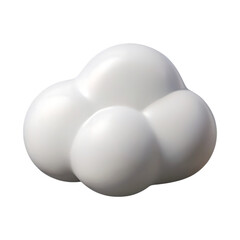 A white, puffy cloud object isolated on transparent background