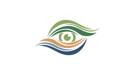Stylized eye logo with flowing green, orange, and blue wavy lines, representing vision, insight, and dynamic perspective.