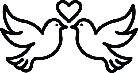 Romantic Pair of Doves with Open Wings – Symbol of Love, Peace, and Eternal Togetherness