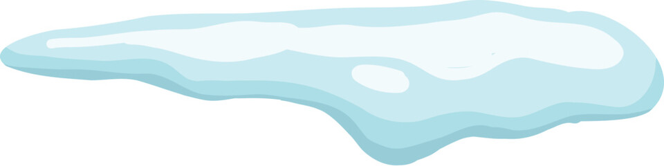 White snowy cape on white background, snowdrifts, Winter element, border frame snow decoration. cartoon flat decoration with snowflakes, icicles isolated illustration